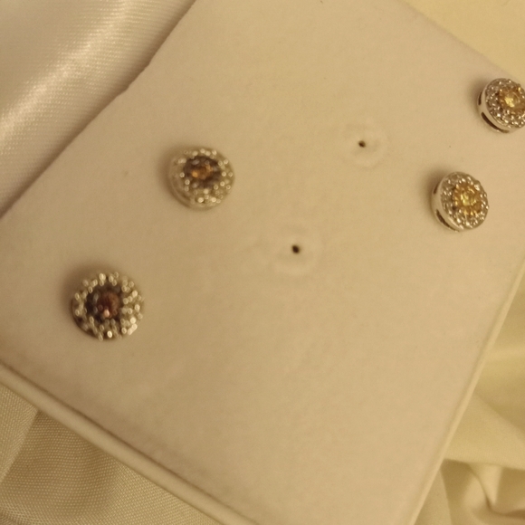 1/4 CT diamond earrings 925 Silver - Picture 4 of 7